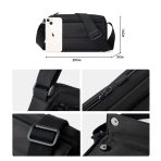 Túi Messenger đeo chéo nam vải oxford canvas trơn nhỏ gọn màu đen đi làm, đi học, đi chơi, du lịch ACMBL01 - Ảnh 8